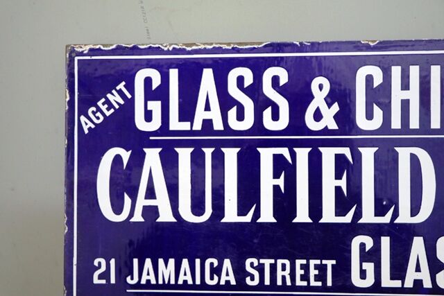 A Rare Antique Caulfield and Co Double Sided Enamel Sign