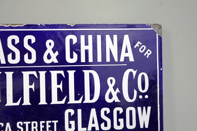 A Rare Antique Caulfield and Co Double Sided Enamel Sign
