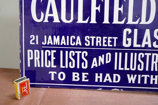 A Rare Antique Caulfield and Co Double Sided Enamel Sign