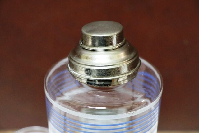 Art Deco Tray with Cocktail Shaker and 6 Beakers 