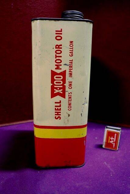 Australian Shell X100 Motor Oil Tall 1 gal Tin