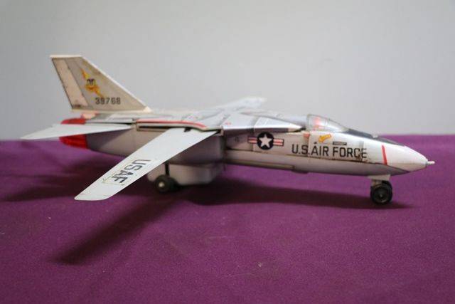 Battery Operated GeneralDynamics Grumman F IIIA Tin and Plastic Jet Fighter