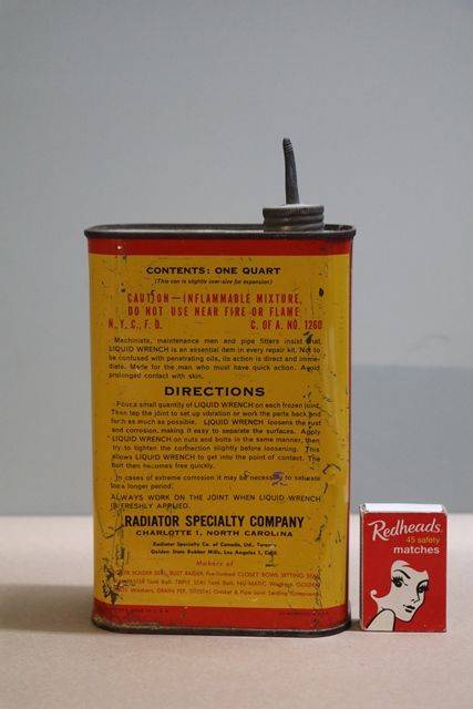 Liquid Wrench For All Frozen Joints One Quart Oil Tin + Oiler 