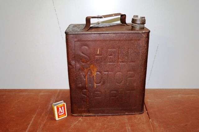 Vintage 2 Gallon Running Board Can for Early Shell Motor Spirit