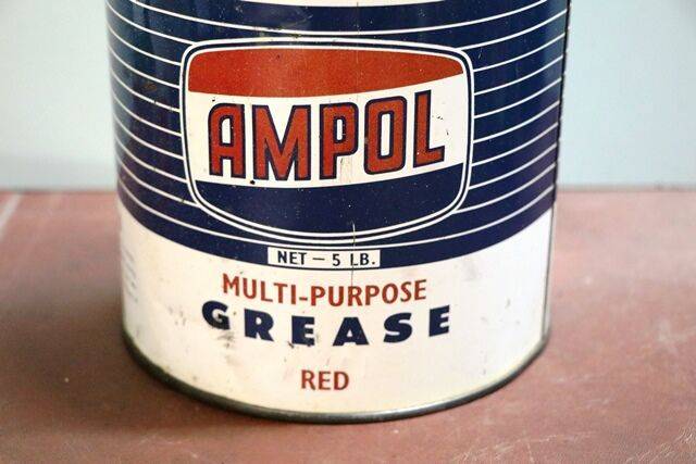 Vintage Ampol MultiPurpose Red Grease 5 lb Tin