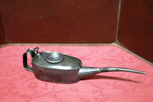 Vintage Boat Shape Button Pump Oiler