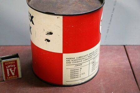 Vintage Caltex Marfax 5lb Grease Tin