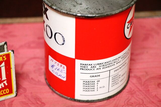 Vintage Caltex Marfax OO 1lb Grease Tin with Contents