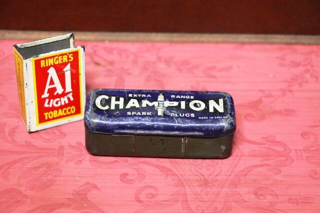 Vintage Champion Spark Plugs Tin