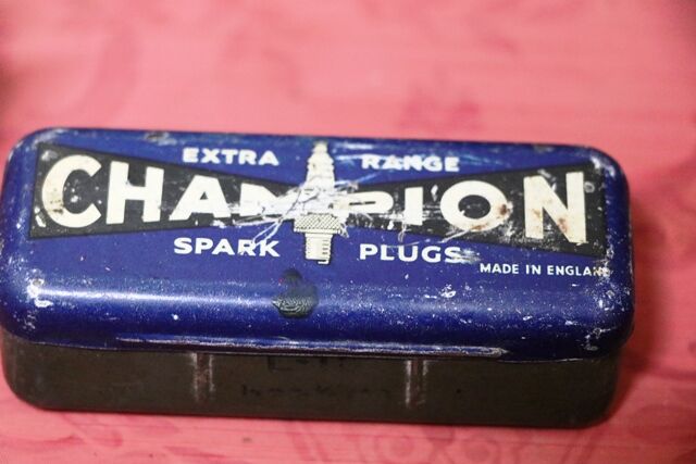 Vintage Champion Spark Plugs Tin