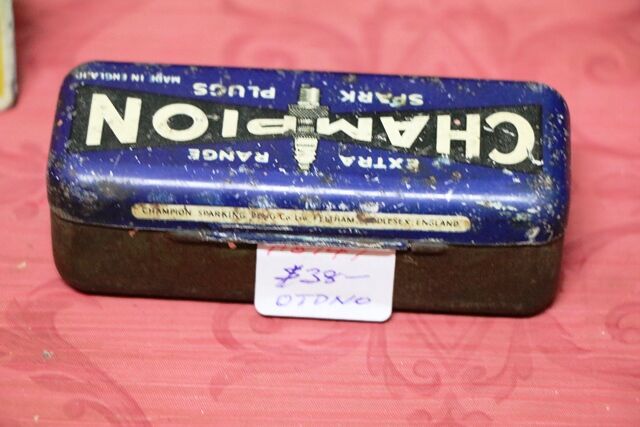 Vintage Champion Spark Plugs Tin