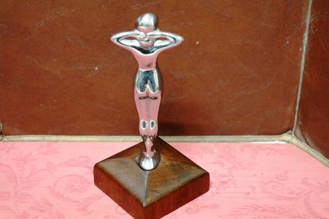 Vintage Chrome Nude Lady Car Mascot 