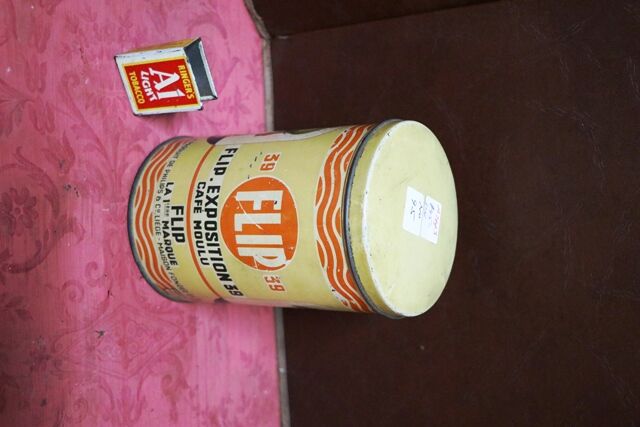 Vintage FLIP Coffee Pictorial Tin