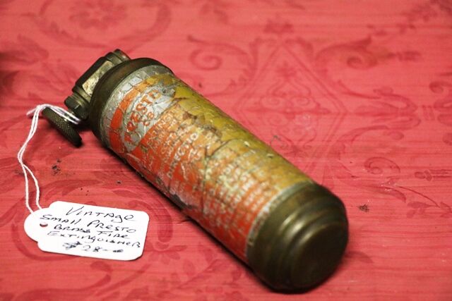 Vintage Miniature Presto Brass Fire Extinguisher 