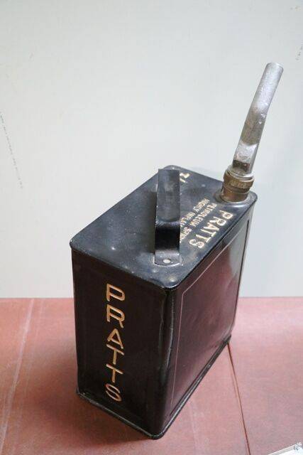 Vintage Pratts 2 Gallon Fuel Can with pouring Spout 