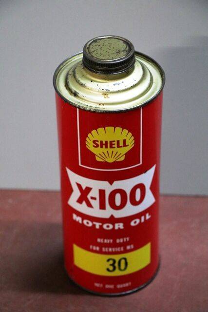 Vintage Shell X100 30 Motor Oil One Quart Can