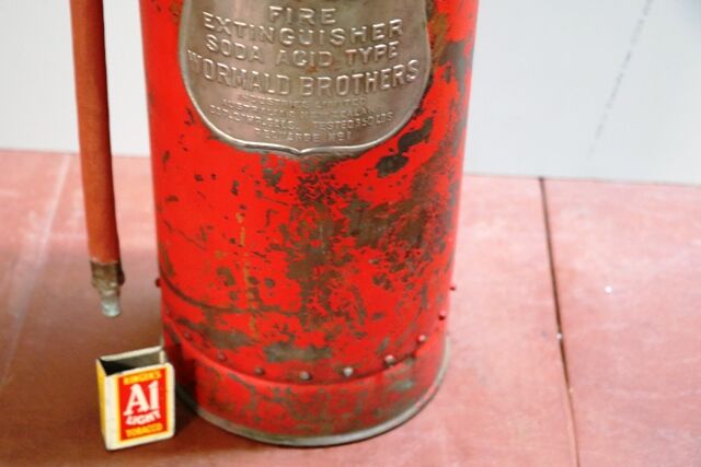 Vintage Simples Copper and Brass Fire Extinguisher 