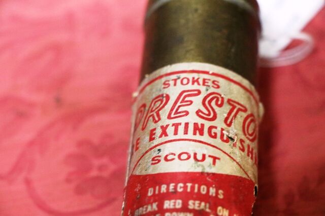 Vintage Small Stokes Presto Scout Fire Extinguisher