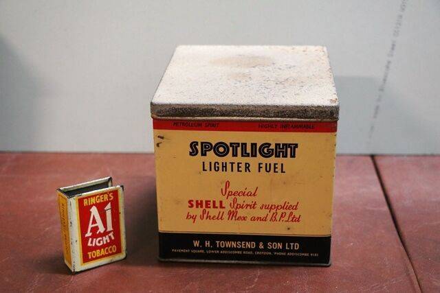 Vintage Spotlight Lighter Fuel Capsules Tin by ShellMex