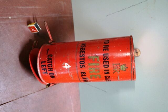 Vintage Wall Hanging FIRE Asbestos Fire Blanket Case