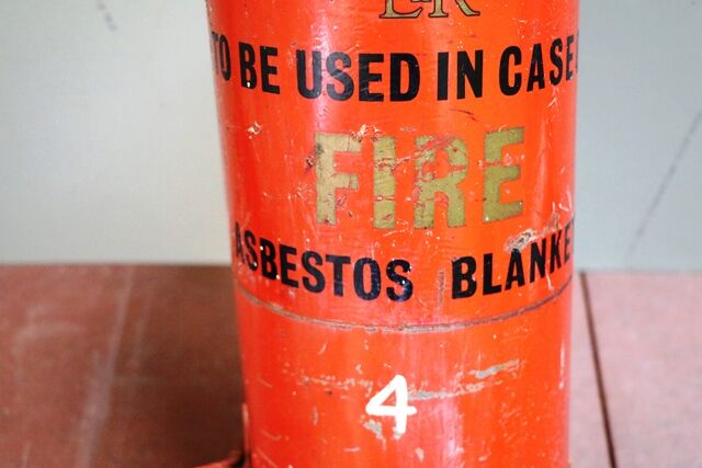 Vintage Wall Hanging FIRE Asbestos Fire Blanket Case