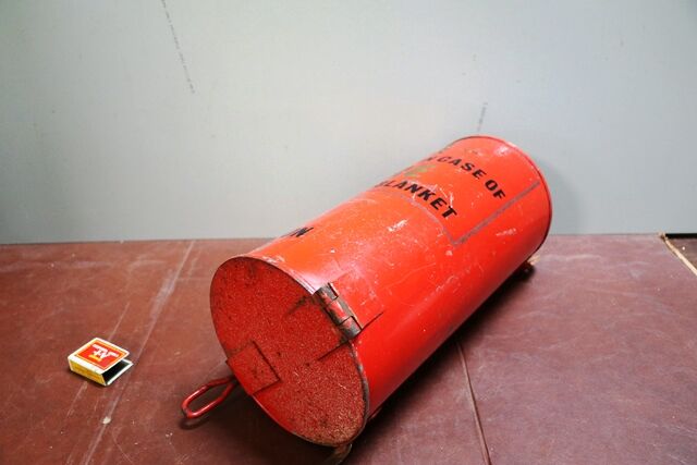 Vintage Wall Hanging FIRE Asbestos Fire Blanket Case