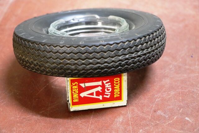 Vintage  Good Year Tyre Rubber and Glass Promotional Ashtray