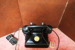 1930's Art Deco Black Bakelite Pyramid Telephone. #