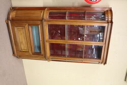 Antique Oak Shop Display Cabinet. #