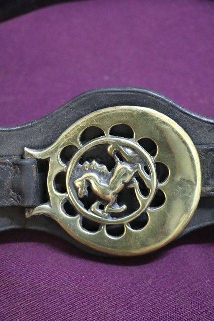 Set Of 4 Horse Brasses On Leather Strap # | XXXX Antique Complex