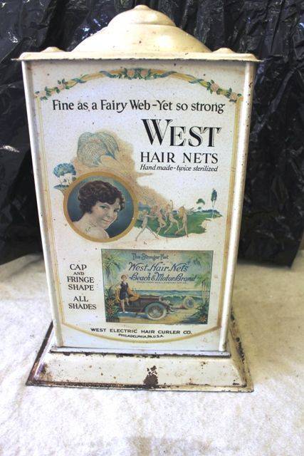 Antique West Hair Net Revolving Dispensing Cabinet