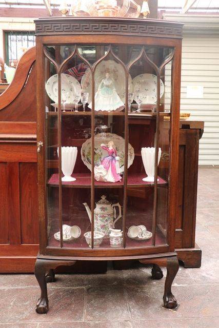 Pair Of Early C20th Mahogany Bow Front Display Cabinets  