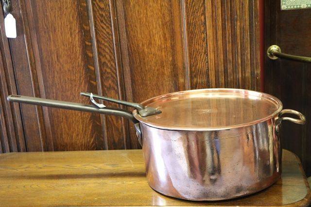 Victorian Copper Saucepan + Lid 
