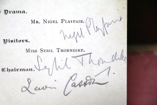 1921 Gallery First Nighters Club Signed Menu Sybil Thorndike 