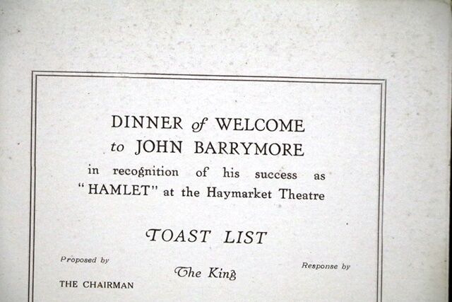 1925 The OP Club Signed Dinner Menu John Barrymore  