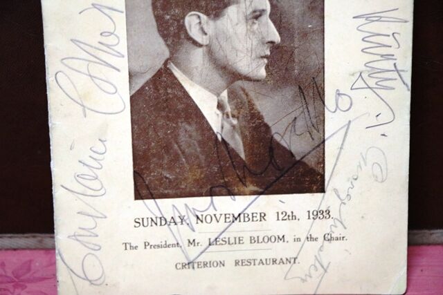 1931 Gallery First Nighters Club Signed Menu  Ivor Novello  