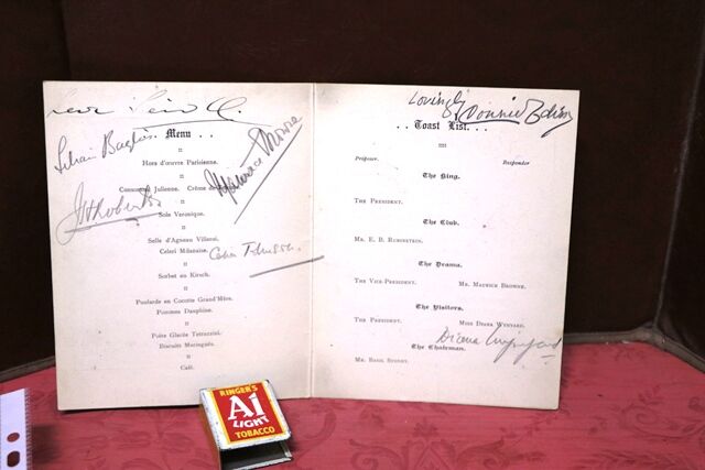 1931 Gallery First Nighters Club Signed Menu  John Gielgud  