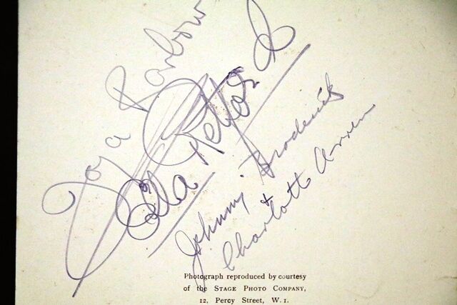 1936 Gallery First Nighters Club Signed Menu  Stanley Lupino  