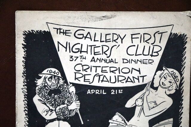 1940 Gallery First Nighters Club Signed Menu  Sybil Thorndike e     