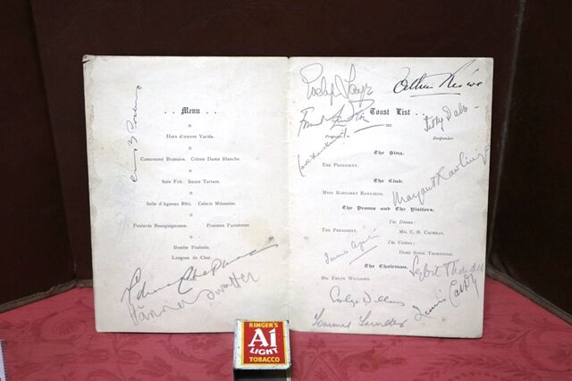 1940 Gallery First Nighters Club Signed Menu  Sybil Thorndike e     