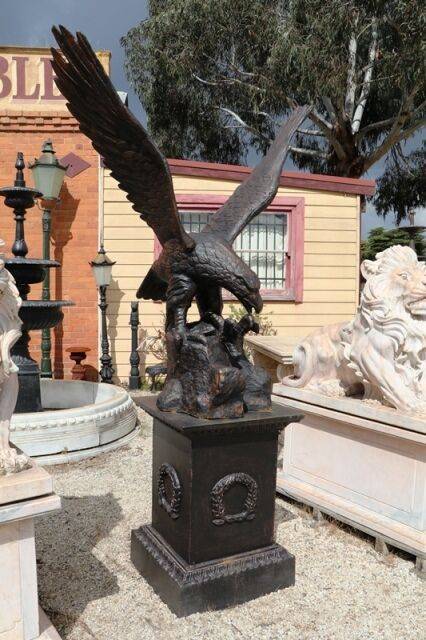 Large Cast Iron Eagle on Stand 