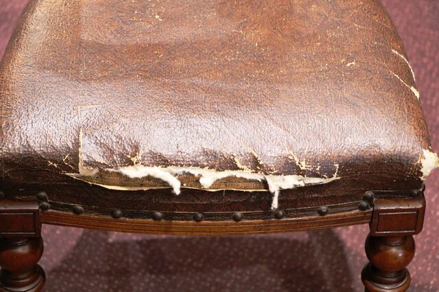 A Fine Antique Set of 6 Solid Carved Walnut Chairs 