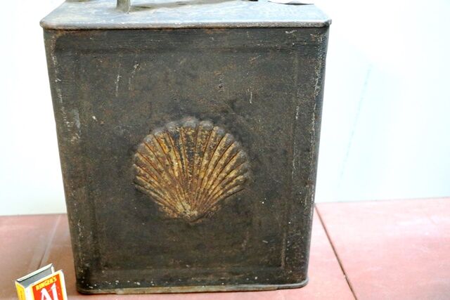 A Lovely Original Shell 2 gallon Running Board Fuel Can