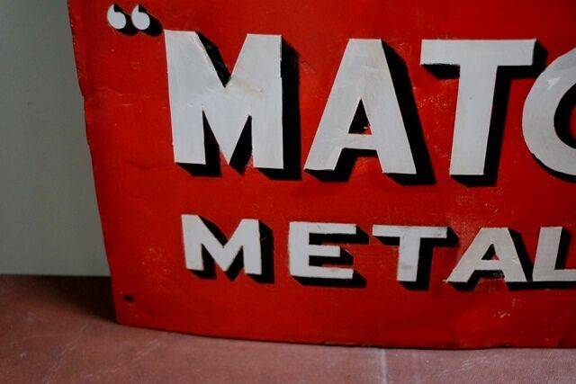 A Rare Matchless Metal Polish Pictorial Enamel Sign 