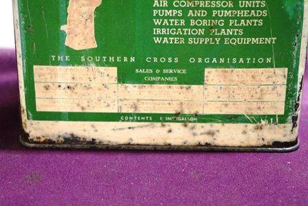A Rare Vintage Southern Cross Lubricating Oil Tin
