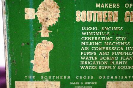 A Rare Vintage Southern Cross Lubricating Oil Tin