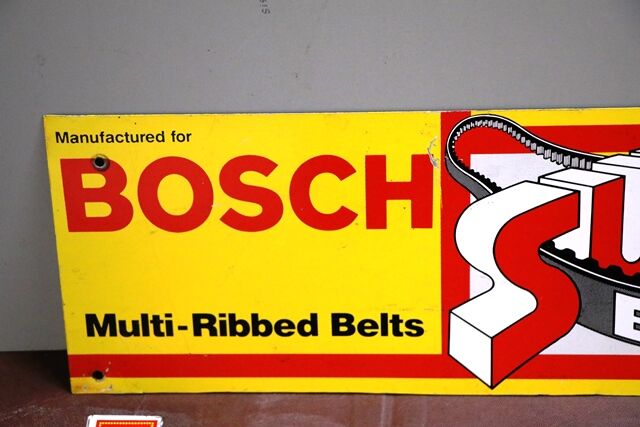 A Small Genuine Bosch Super Belt Tin Advertising Sign 