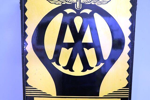 A Vintage AA Hotel Framed Double Sided Hanging Sign 