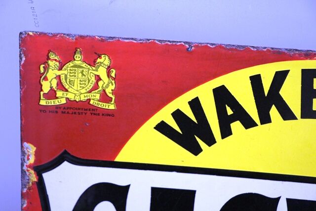 Antique Castrol Wakefield Motor Oil Double Sided Enamel Sign