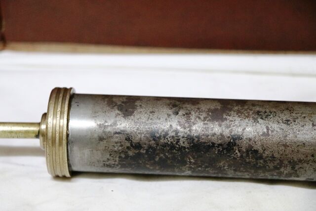 Antique Metal + Brass Screw Tap Handle Grease Gun